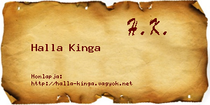 Halla Kinga névjegykártya