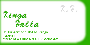 kinga halla business card